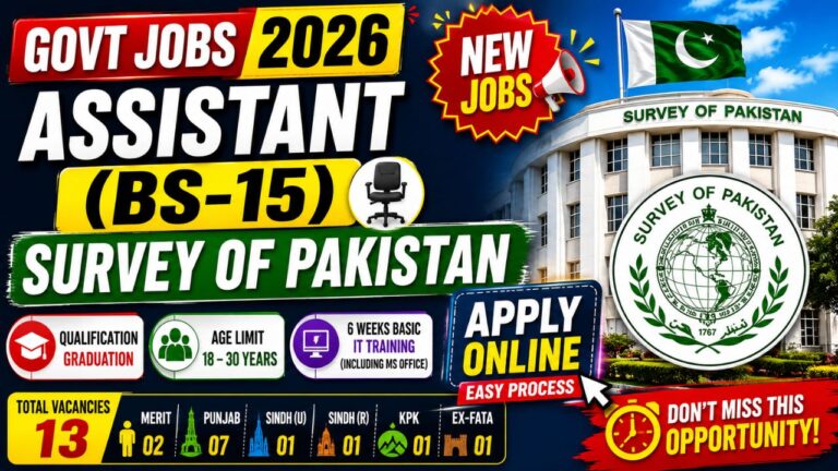 Assistant (BS-15) Survey of Pakistan Jobs 2026