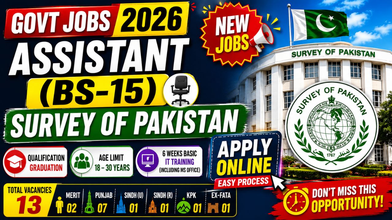 Assistant (BS-15) Survey of Pakistan Jobs 2026