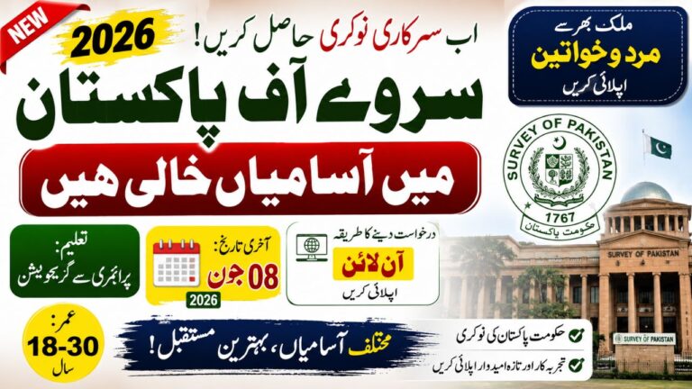 Survey of Pakistan Jobs 2026 Apply Online