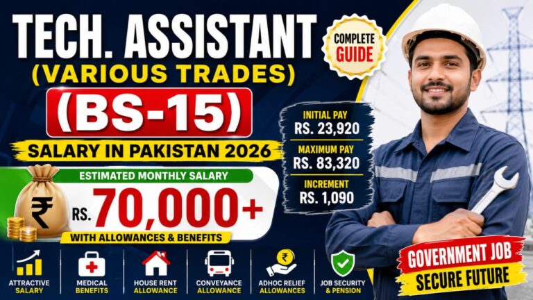 Tech. Assistant (Various Trades) (BS-15) Salary in Pakistan