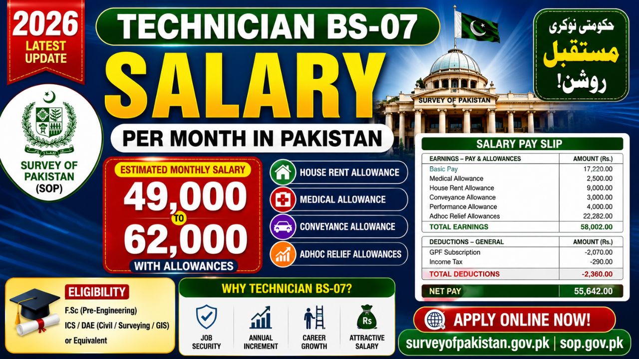 Technician BS-07 Salary Per Month in Pakistan