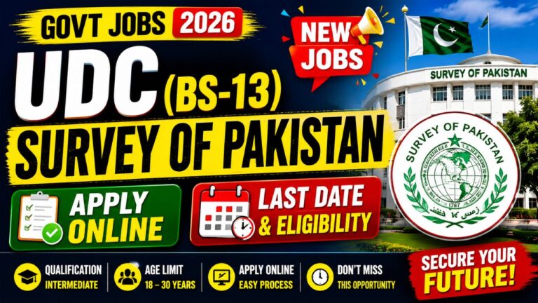 UDC (BS-13) Survey of Pakistan Jobs 2026