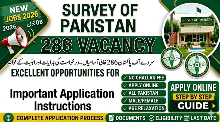 Survey of Pakistan Important Application Instructions