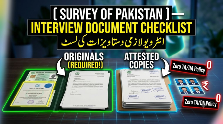 Survey of Pakistan Recruitment: Document Verification & Final Interview Guide