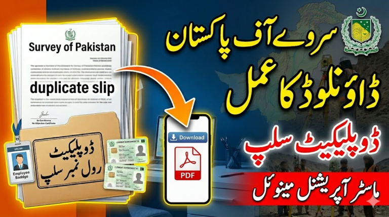 Survey of Pakistan Duplicate Roll Number Slip Download Process