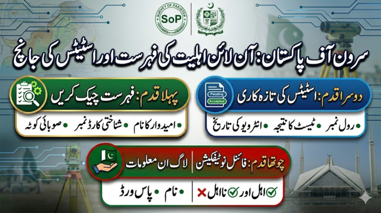 Survey of Pakistan Eligibility List Check Online